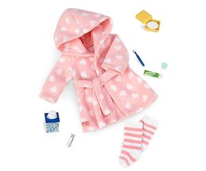 Our Generation - Buenas noches, que duermas bien - Ropa para muñecas de 46 cm - Conjunto de bata - Conjunto de pijama y calcetines - Accesorios para la cama - Juguete para niños a partir de 3 años