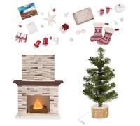 Our Generation - Celebración de Las Fiestas - Muebles para Casas de muñecas - Chimenea y árbol de Navidad - Set de decoración navideña - Juguete para niños a Partir de 3 años