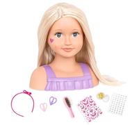 Our Generation - Doll Styling Head - Blonde Hair & Blue Eyes - Pretend Play - Stickers & Hair Decorating Accessories - Toys For Kids Ages 3 & Up - Trista