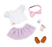 Our Generation - Dulces deseos - Traje de cumpleaños - Accesorio para cupcakes y cajas de regalo - Ropa para muñecas de 46 cm - Jugar a simular - Juguete para niños a partir de 3 años