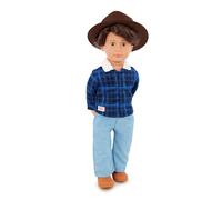 Our Generation - Dustin - Muñeco niño de 46 cm - Cabello castaño Ondulado y Ojos Color Avellana realistas - Traje de Estilo Western y Sombrero de Campo - Juguete para niños a Partir de 3 años