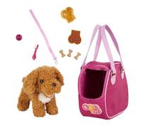 Our Generation - Hop in Dog Carrier - Peluche de perro Caniche - Bolsa para mascotas - Accesorios para muñecas de 46 cm - Juguete de peluche - Niños de 3 años en adelante