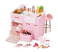 Our Generation - Isla de Cocina OG - Juego de Cocina y lavavajillas - Muebles para Casas de muñecas y Comida para Juguetes - Accesorios para muñecas de 46 cm - Niños de 3 años en adelante