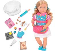 Our Generation Jenny, muñeca panadera articulada de 46 cm | Jenny, muñeca panadera articulada de 46 cm con ojos verdes que se abren y se cierran, Cuerpo articulado, 5 años y +