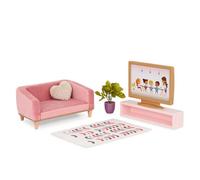 Our Generation - Juego de salón OG Lovely - Muebles para Casas de muñecas - Sofá, Alfombra y televisor - Accesorios para muñecas de 46 cm - Jugar a Simular - Juguete para niños a Partir de 3 años