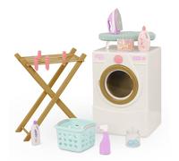 Our Generation - Día de la Colada - Lavadora de muñecas - Soporte de Secado, Plancha y Set de Limpieza - Accesorios para Casas de muñecas de 46 cm - Juguete para niños a Partir de 3 años
