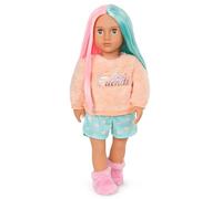 Our Generation Lumi - Muñeca Best Friend de 18 pulgadas con pelo multicolor y elegante traje de pijama, compatible con ropa y accesorios, a partir de 3 años