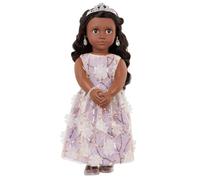Our Generation Muñeca Ambreal con Traje Brillante | BD31380 | Conjunto de Ropa para muñecas con Vestido, Tiara, Pendientes y Pulsera | Muñeca de 46 cm para divertirse | Recomendado a Partir de 3 años