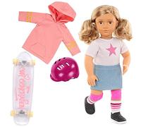 Our Generation Muñeca de monopatín Ollie - Muñeca móvil de 46 cm con Ropa y Accesorios - Skateboard y Casco - Juguetes a Partir de 3 años