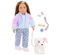 Our Generation - Skylar y Bow - Set de muñeca y Cachorro de 46 cm - Peluche de Perro Rainbow - Accesorios para Mascotas - Jugar a Simular - Juguete para niños a Partir de 3 años