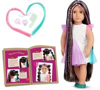 Our Generation - Tina - from Hair to There - Muñeca Cabello Crece de 46cm - Cabello Arco Iris ultralargo y Ojos Marrones realistas - Juguete para niños a Partir de 3 años