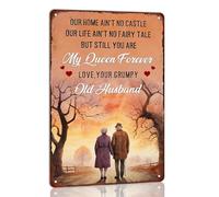 Our Home Ain't No Castle But You Are My Queen Forever Letrero de metal con texto en inglés «To My Wife», regalo de cumpleaños para esposa, dormitorio, hogar, granja, decoración de pared, 8 x 12