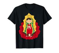 Our Lady of Guadalupe Chibi Style Tee Mexican Devotion Camiseta
