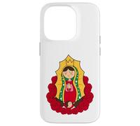 Our Lady of Guadalupe Chibi Style Tee Mexican Devotion Carcasa para iPhone 14 Pro