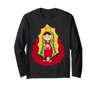 Our Lady of Guadalupe Chibi Style Tee Mexican Devotion Manga Larga