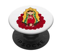 Our Lady of Guadalupe Chibi Style Tee Mexican Devotion PopSockets PopGrip Adhesivo