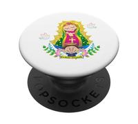 Our Lady of Guadalupe Saint Virgin Mary | Virgencita Cuidame PopSockets PopGrip Adhesivo