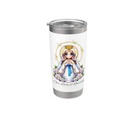 Our Lady of Lourdes Rezar María Mujeres Guapas Católicas Vaso térmico de acero inoxidable de doble pared