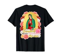 Our Lady Virgen De Guadalupe Saint Virgin Mary Roses Flowers Camiseta