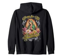 Our Lady Virgen De Guadalupe Saint Virgin Mary Roses Flowers Sudadera con Capucha