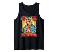 Our Lady Virgen De Guadalupe Saint Virgin, Red Rose Flower Camiseta sin Mangas