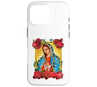 Our Lady Virgen De Guadalupe Saint Virgin, Red Rose Flower Carcasa para iPhone 16 Pro