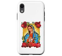Our Lady Virgen De Guadalupe Saint Virgin, Red Rose Flower Carcasa para iPhone XR