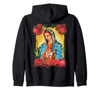 Our Lady Virgen De Guadalupe Saint Virgin, Red Rose Flower Sudadera con Capucha