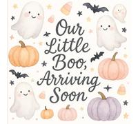 Our Little Boo Arriving Soon: Baby Shower Guest Book: A Cute Halloween - Themed Keepsake with Guest Messages, Gift Log & Wishes for Baby