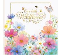 Our Little Wildflower: Birthday or Baby Shower Guest Book with Spring Floral Cottage Decorations Enchanted Garden Theme. Illustrated Message and Picture Sections.