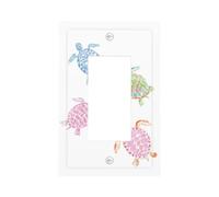 Our Whimsical Turtles - Placa de pared para interruptor de luz, cubierta de placa frontal, 1 banda, decoración de receptáculo para el hogar, cocina, habitación, baño