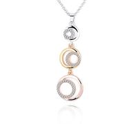 Ouran Collar para mujer, anillos de cadena con colgante para niñas, collar largo de oro y plata con cristal CZ, Metal Cristal Oro, Circonia cúbica