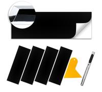 OuranioToxo 4 calcomanías de vinilo negro brillante de 11.8 x 4 pulgadas, calcomanías de vinilo para auto cortadas