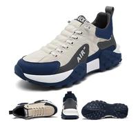 OURBUFAN Tenis ortopédicos cómodos para hombre, impermeables, Air AIP, para caminar, tenis cómodos, anchos, zapatos neutros para correr, beige, 45 EU