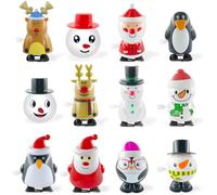 Ourdort 12 PCS Juego de Juguetes de Cuerda navideña,Juguetes navideños a Cuerda,Juguetesde cuerdade Navidad,Juguetesde Cuerdade Navidad Surtidos,BonitosJuguetes aCuerda