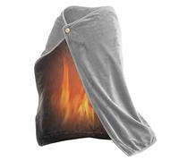OURECO Manta eléctrica calentada por USB, manta térmica inalámbrica, recargable, manta de franela lavable con 3 ajustes de calefacción para coche, oficina en casa, gris, 100 x 70 cm