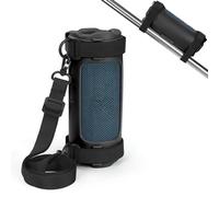 OURHZTB Funda de silicona compatible con altavoz Bluetooth portátil JBL Flip 7, funda protectora suave con correa de hombro ajustable para viajes al aire libre, accesorios de transporte (negro)