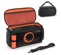 OURHZTB Funda de transporte para altavoz compatible con JBL Partybox On The Go/Go 2/Go Essential, funda de viaje para altavoz portátil, bolsa de almacenamiento con bolsillos para micrófono, cargador