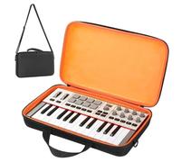 OURHZTB Funda rígida compatible con Akai Professional MPK Mini IV USB-C MIDI teclado controlador portátil bolsa de viaje con asa y correa para el hombro, accesorios naranja