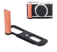 OURHZTB Mango de metal en L para cámara Panasonic Lumix L10 DC-L10, agarre de madera con placa de liberación rápida tipo Arca, soporte de trípode y apertura de compartimento de batería (negro)