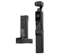 OURHZTB Pocket 4 - Mango de batería compatible con DJI Osmo Pocket 4/3, mango de batería portátil, banco de energía integrado de 5000 mAh de alta capacidad, carga rápida de 10 W con cable de carga