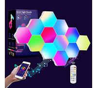 OurLeeme Paneles LED Hexagonal con Control Remoto, Luces LED Pared RGB Neon Pared Inteligentes Luz Nocturna, Panel LED de Empalme de Geometría Bricolaje para Habitación Sala Fiesta (12 PCS)