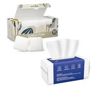 Ourmed Life Toallitas Desechables Faciales Biodegradables & Ourmed Life Discos de algodón grandes para el rostro, discos de algodón suaves y sin pelusa con diseño de costura prensada