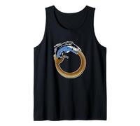 Ouroboros Comiendo Trucha Arco Iris Tiempo Vuela Cuando Pesca Camiseta sin Mangas