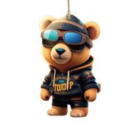 Ours Ornements De Vue Arrière De Voiture,Ornements Suspendus De Rétroviseur De Voiture,Pend -Bonheur, ornement à suspendre en Forme d'ours nimé pour le