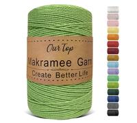 OurTop Hilo Macrame, 2mm x 500m Cuerda Macrame de Cordon Macrame Hilo de Macramé para Manualidades, Colgar de La Pared, Decoración Bohemia, Verde