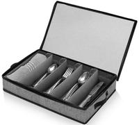 ouruer Cofre organizador de cubiertos, caja de almacenamiento de cubiertos, estuche de almacenamiento apilable para cubiertos, organizador de cucharas, caja de almacenamiento de vajilla con 4