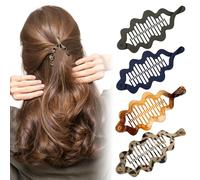 OuryTech Banana Clip, 4 unidades de horquillas de banana y pinza para el cabello, clips de banana de acrílico con sujeción suave para cabello fino, accesorios para el cabello para el día a día y