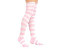 OuryTech Calcetines de Rayas, Disfraz de Calzaslargas para Mujeres, Calcetines a Rayas, Disfraz de Carnaval, Calcetines Coloridos, Medias Rosas, Medias hasta la Rodilla, Dulces Medias largas