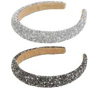 OuryTech Diadema Brillante, 2 Piezas Diademas para Mujeres y Cinta para el Cabello, Diadema de Cristal Brillante con Destellos, Elegante Accesorio para el Cabello para Mujeres y Niñas